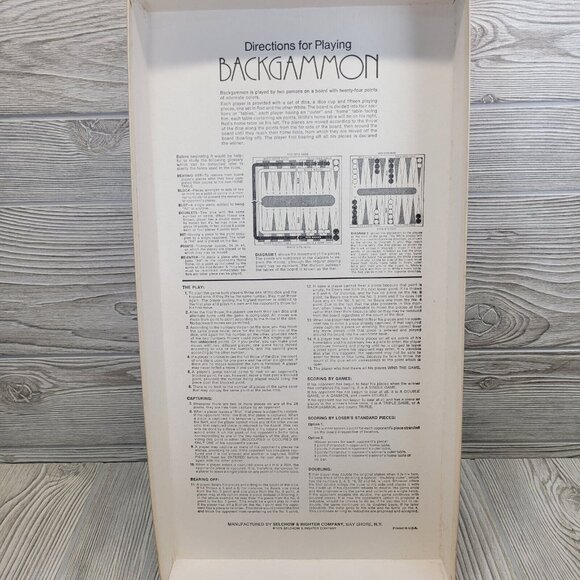 Backgammon Game Wood Pieces Game Night 1975 Selchow and Richter Vintage - Picture 14 of 15